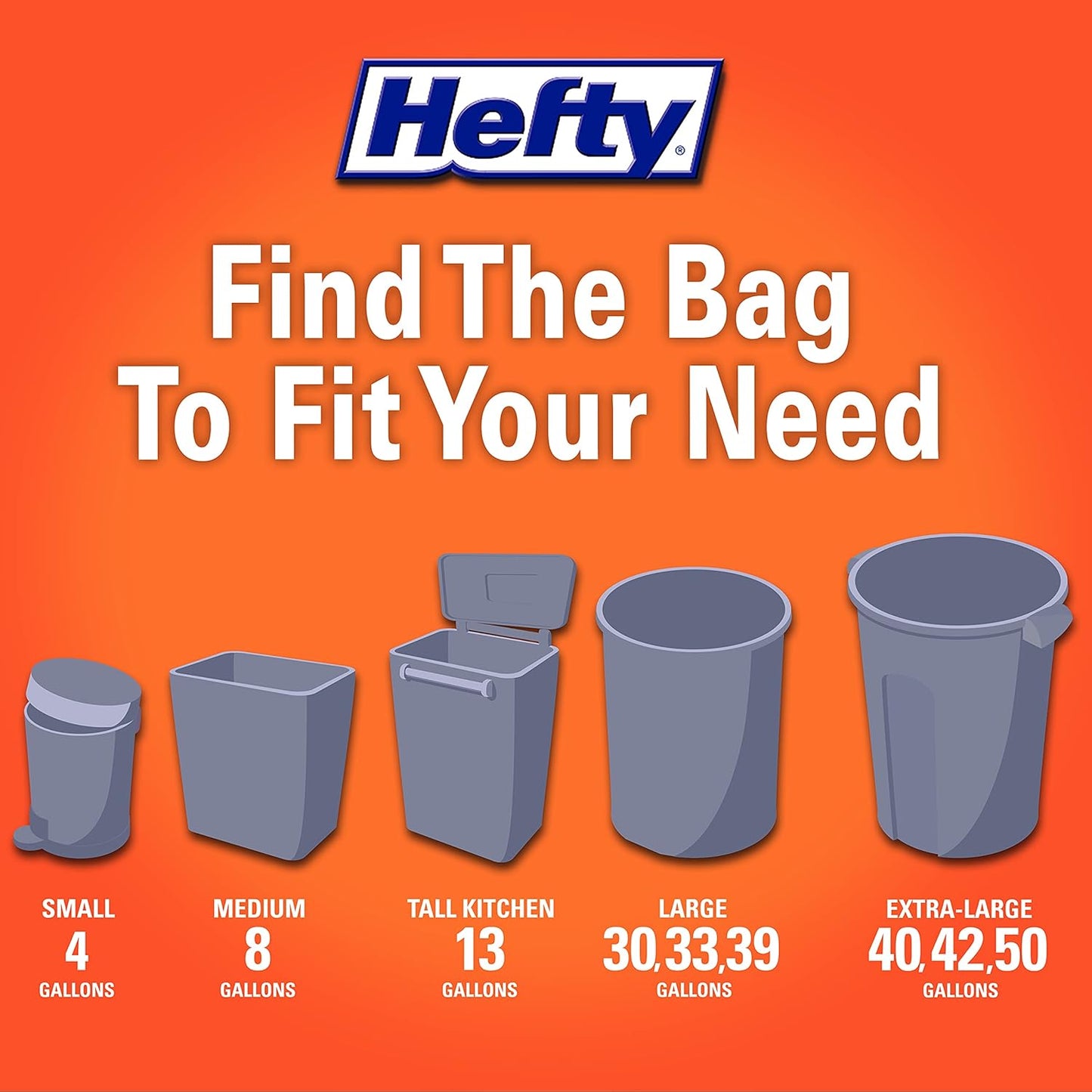 Hefty Ultra Strong Tall Kitchen Trash Bags, Citrus Twist Scent, 13 Gallon, 80 Count