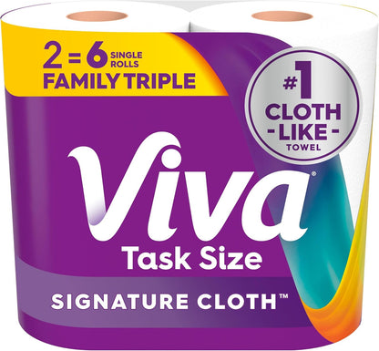 Viva Signature Cloth Paper Towels, Choose-A-Sheet Size, 3 Double Rolls, 86 Sheets per Roll (Packaging May Vary)