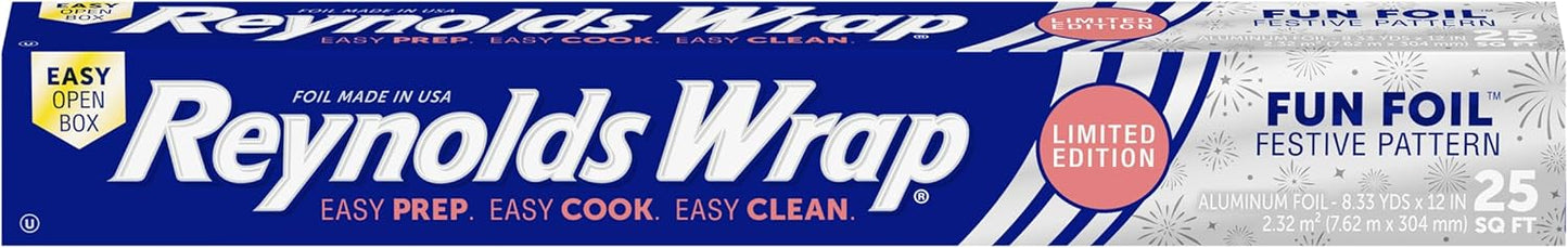 Reynolds Wrap Aluminum Foil Pack, Aluminum Foil Roll Double Pack, Easily Moldable Around Food for a Tight Seal, Great for Covering Dishes and Storing Leftovers, 2 Pack, 175 Sq. Ft. Rolls