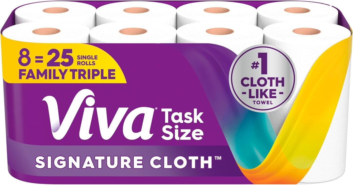 Viva Signature Cloth Paper Towels, Choose-A-Sheet Size, 3 Double Rolls, 86 Sheets per Roll (Packaging May Vary)