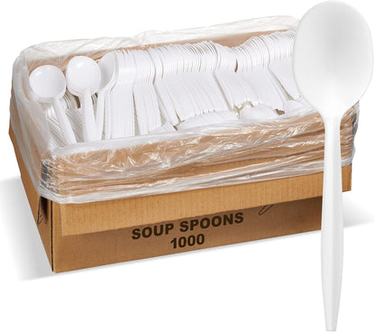 1,000 Plastic Disposable Sporks Bulk Black Medium Weight Disposable Silverware Plastic Cutlery Spork