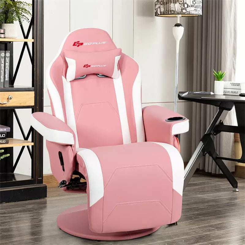 Ergonomic High Back Massage Gaming Chair Racing Style Gaming Recliner with Adjustable Backrest Footrest