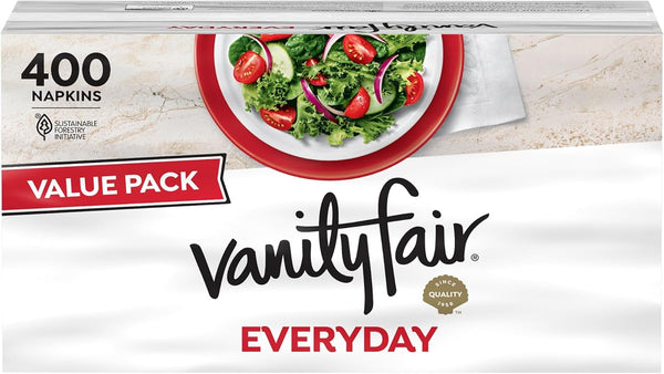 Vanity Fair Everyday Paper Napkins, 200 Count, Disposable Napkins Made Soft And Smooth For Everyday Meals