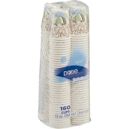 Dixie PerfecTouch 12 oz. Insulated Paper Hot Coffee Cup by GP PRO (Georgia-Pacific), Coffee Haze, 5342CDSBP, 160 Cups Per Case, Coffee Haze Design