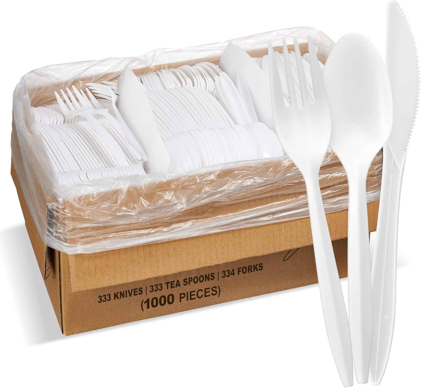 1,000 Plastic Disposable Sporks Bulk Black Medium Weight Disposable Silverware Plastic Cutlery Spork