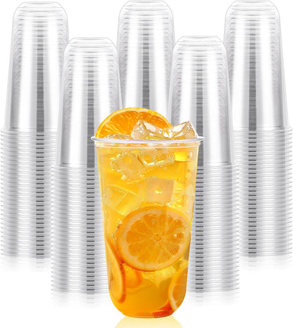 KesaPlan 100 Pcs Disposable Stemless Glasses 12oz Crystal Plastic Wine Glasses Clear Classic Cup for Meeting Weddings Birthdays Cocktail Christmas Party Supplies
