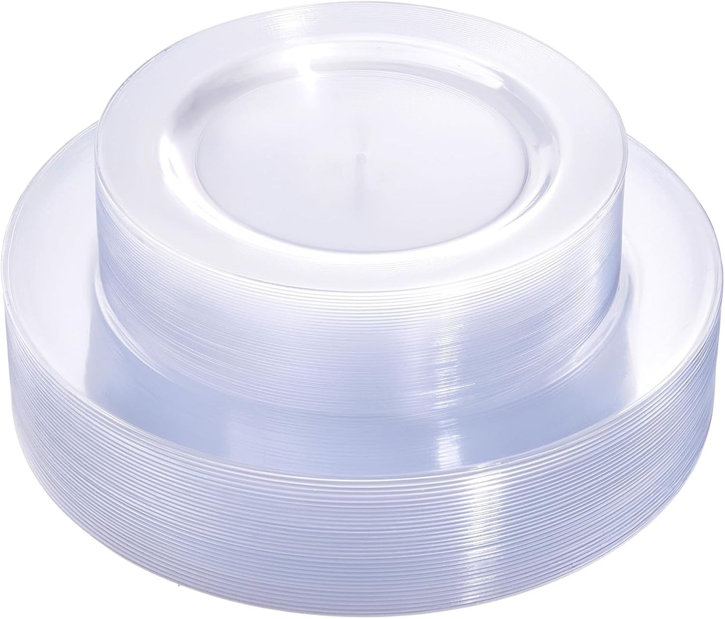 FLOWERCAT 60PCS White Plastic Plates - Heavy Duty White Disposable Plates for Easter Party/Wedding -serve for 30 guests Include 30PCS 10.25" & 30PCS 7.5" Plates for Party