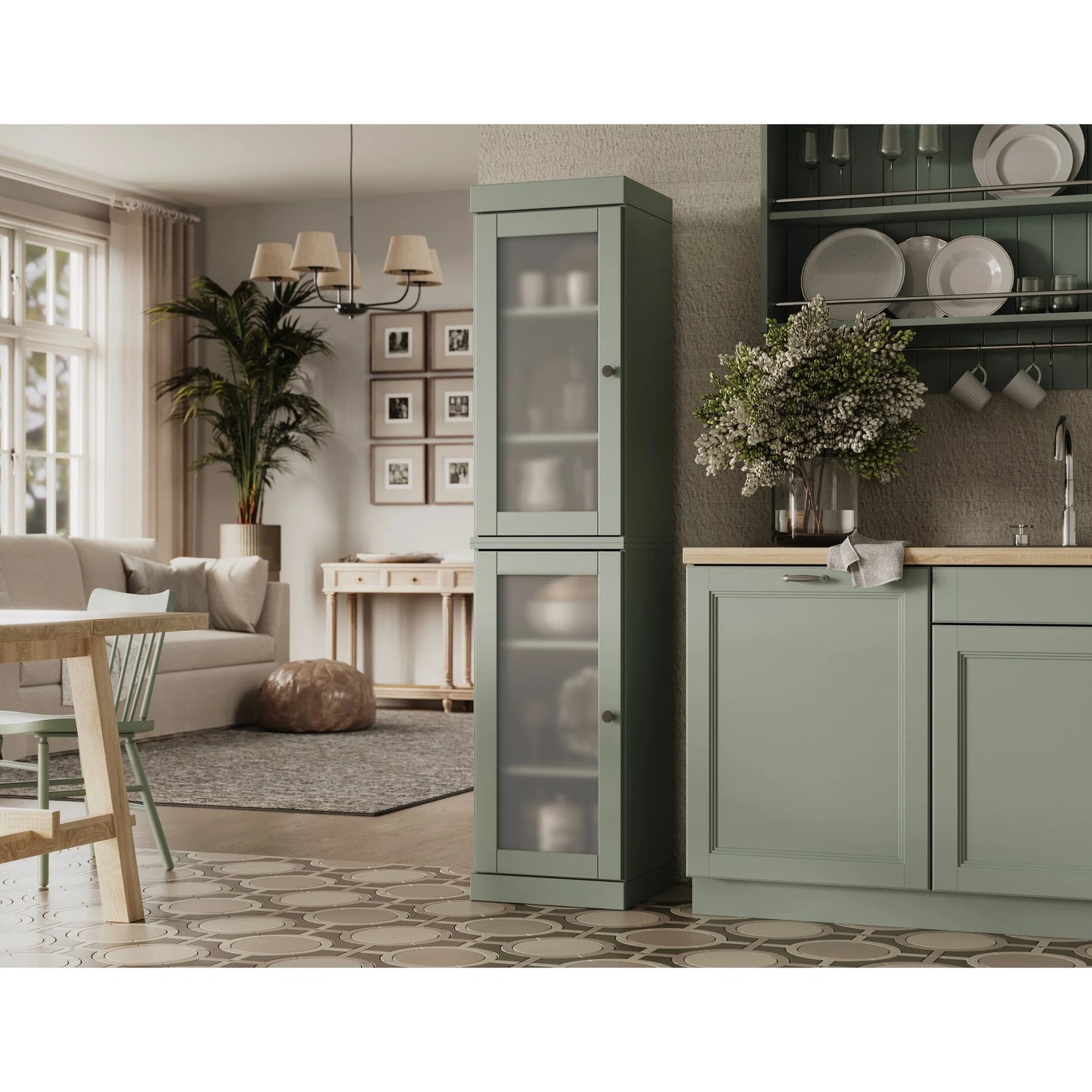 100% Solid Wood 16.5" Kitchen Pantry Cabinet with Doors by Palace Imports