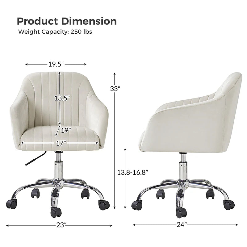 Theo Modern Velvet Task Chair with Tufted Back