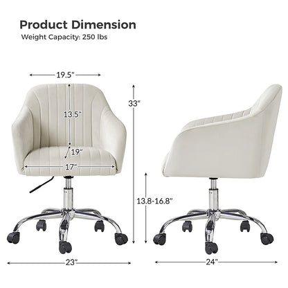 Theo Modern Velvet Task Chair with Tufted Back