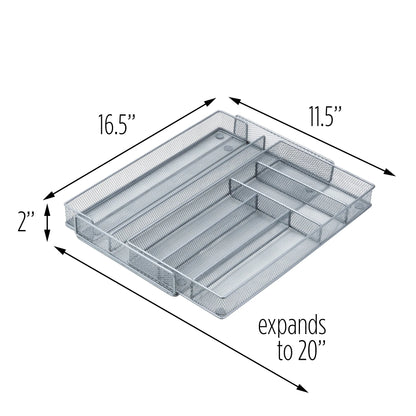 Honey-Can-Do Silver Steel 7-Compartment Expandable Drawer Organizer