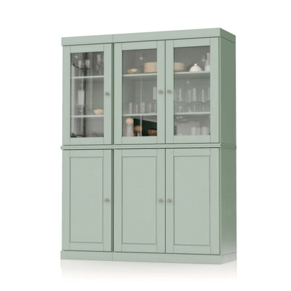 Palace Imports 100% Solid Wood China Pantry with Glass or Solid Wood Doors and 2-Drawers - 48.5" x 71.5"