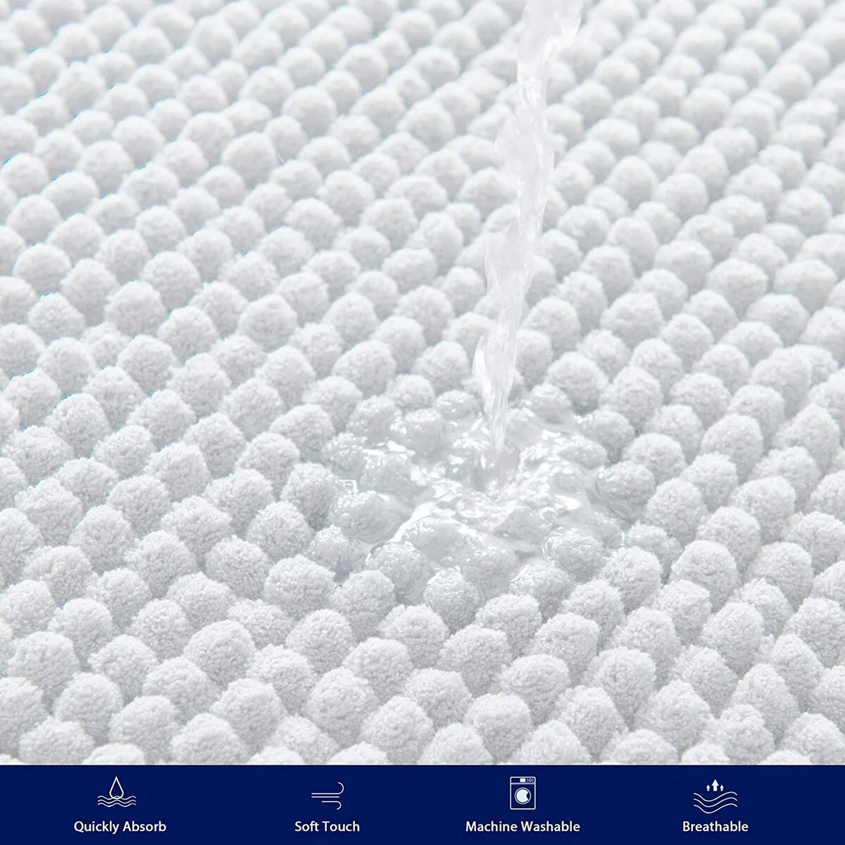 Subrtex Luxury Chenille Bath Rugs Soft Bathroom Mats