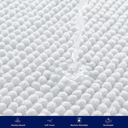 Subrtex Luxury Chenille Bath Rugs Soft Bathroom Mats
