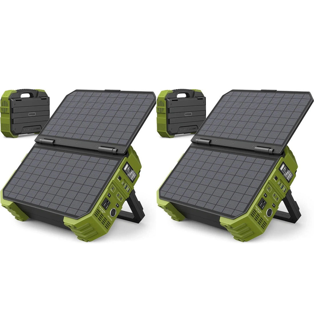 Spring Sale💥Last Day Buy 1 Get 1 Free💥Portable Power Station with Built-in Solar Panel