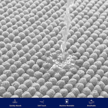 Subrtex Luxury Chenille Bath Rugs Soft Bathroom Mats