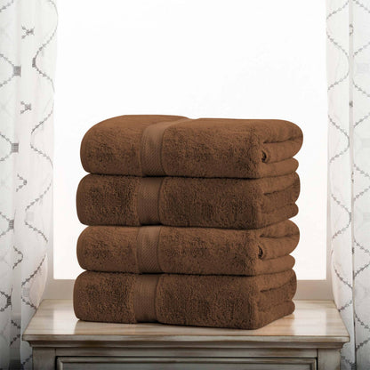 Superior Egyptian Cotton Pile Heavyweight Bath Towel Set of 4