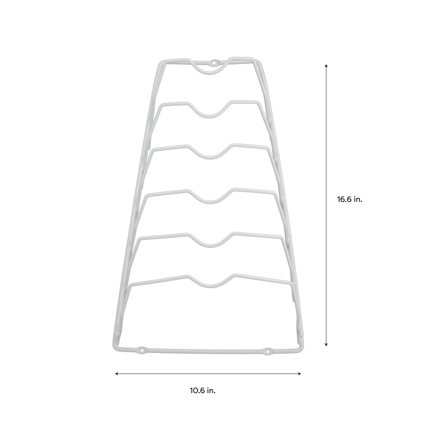 Organize It All 6 Section Cabinet Door Lid Rack in White - 10.62 x 4.00 x 16.62"