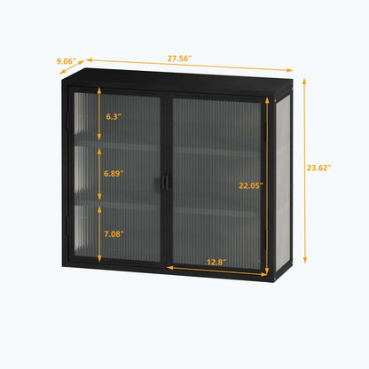 Retro Style Glass Door Wall Cabinet