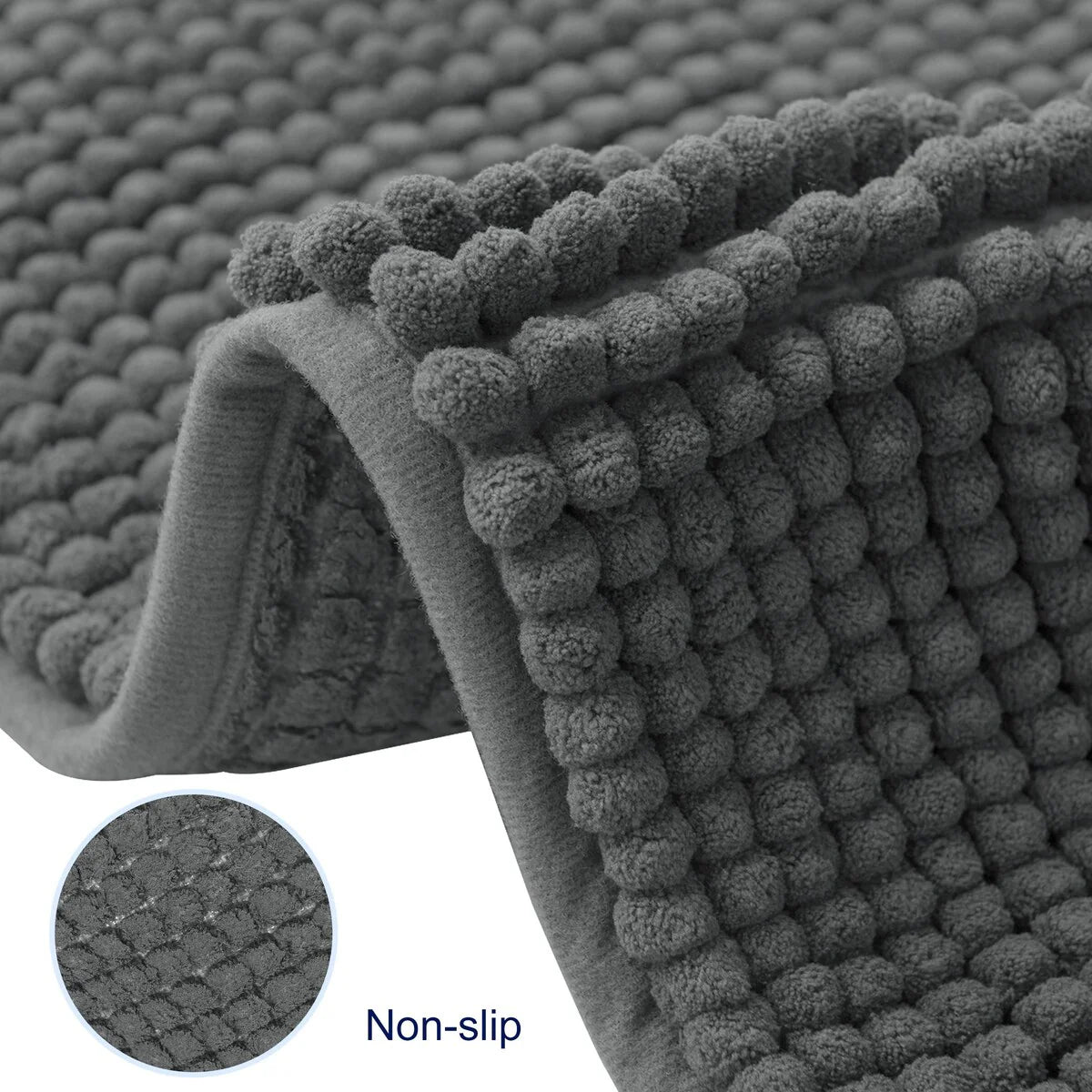Subrtex Luxury Chenille Bath Rugs Soft Bathroom Mats