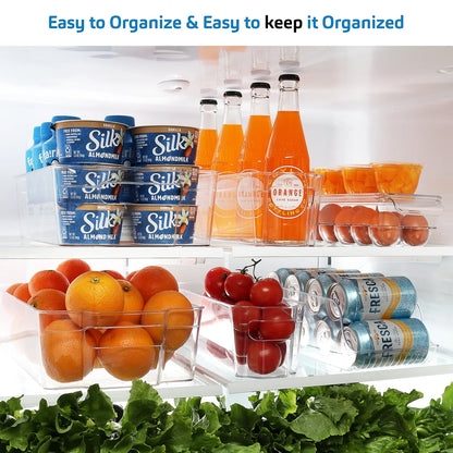 StorageBud Refrigerator Organizer Bins - Stackable Fridge Storage Containers - 14 Piece Set