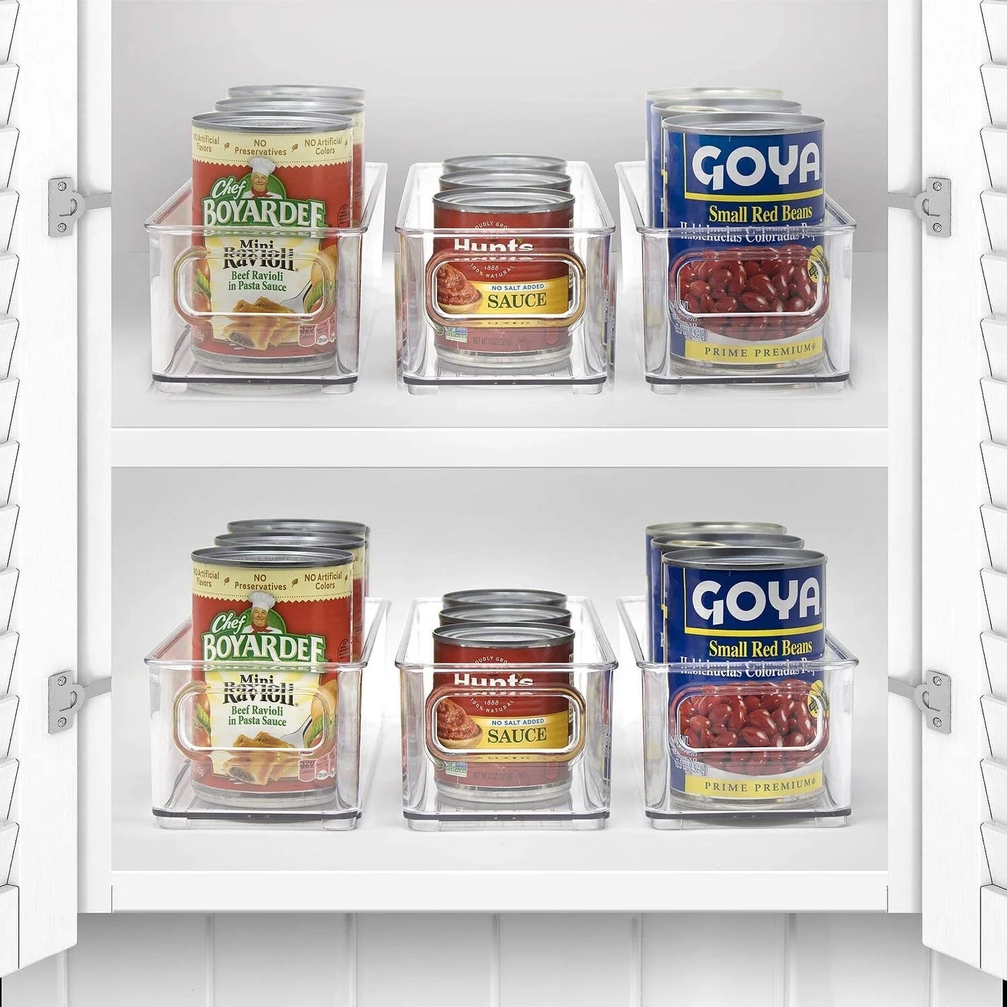 Plastic Storage Bins Stackable Clear Pantry Organizer Box Containers
