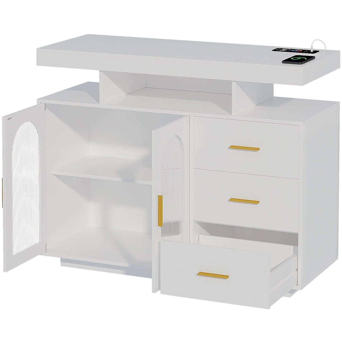 39''Wide Sideboard With LED Light - N/A