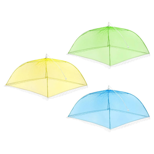 17"x17" Mesh Food Covers Set, 3 Pcs Collapsible Food Tent Umbrella