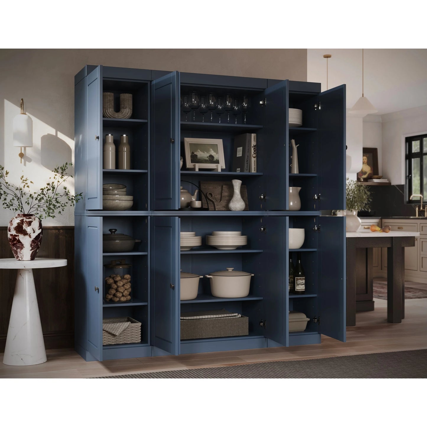 100% Solid Wood 65" Kitchen China Pantry Buffet by Palace Imports - 65" x 71.5"