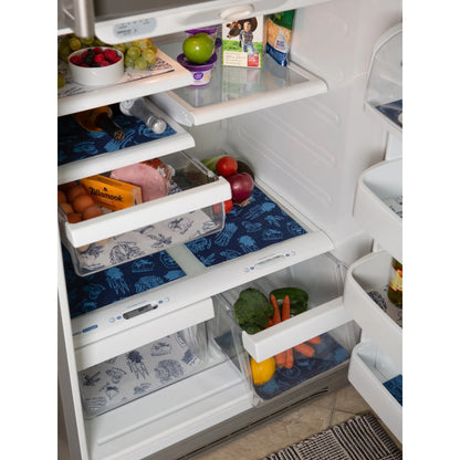DII Nautical Blue Market Print Fridge Liner (Set of 6)