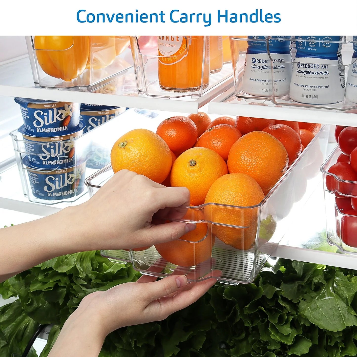 StorageBud Refrigerator Organizer Bins - Stackable Fridge Storage Containers - 14 Piece Set