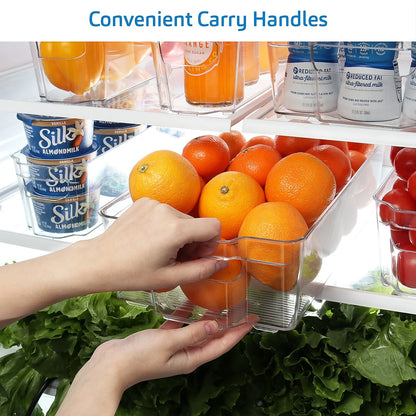 StorageBud Refrigerator Organizer Bins - Stackable Fridge Storage Containers - 14 Piece Set