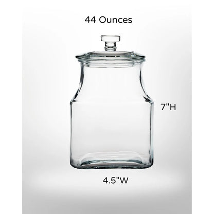 Amici Home Carlisle Glass Canister Square Jar Food Safe