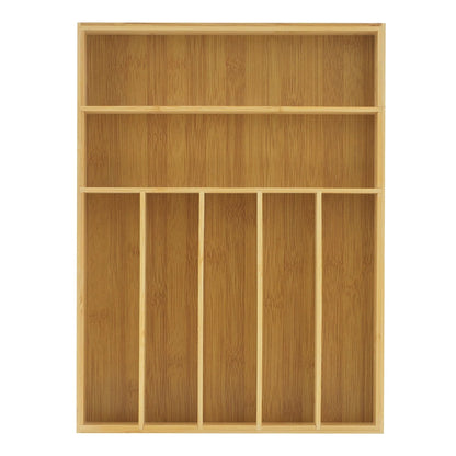 JoyJolt 7 Compartment Bamboo Drawer Organizer