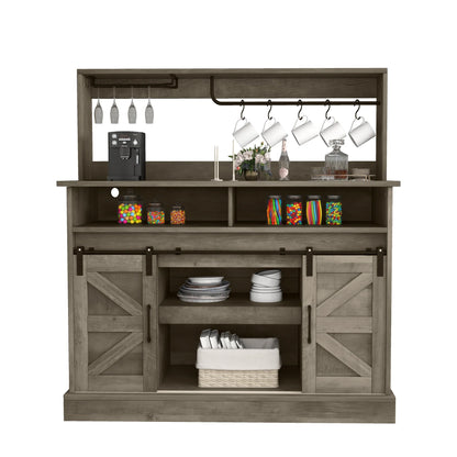 Moasis Farmhouse Coffee Bar Cabinet - 15.1"D x 47.2"W x 51.5"H