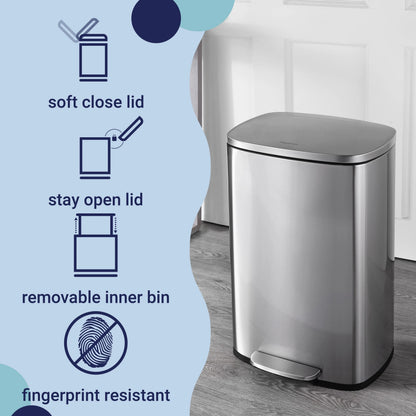 happimess 13-Gallon Trash Can with Soft-Close Lid and FREE Mini Trash Can