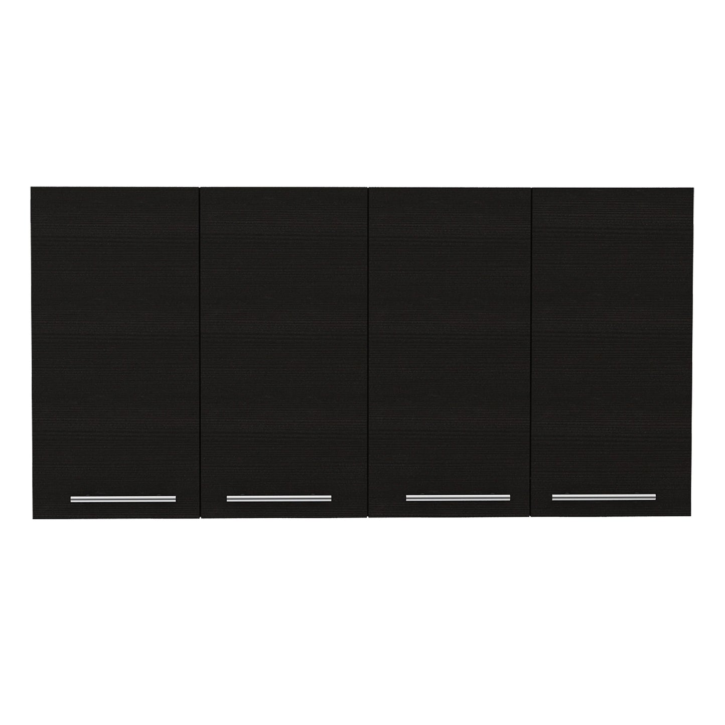 HomeRoots 47" Black Wood Wall Mounted Accent Cabinet With Four Doors