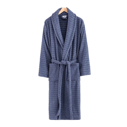 Ozan Premium Home Azure Bathrobes Collection 100% Turkish Cotton Unisex Terry Cloth Bathrobe