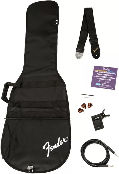 Fender Squier Stratocaster - Sunburst Bundle with Frontman 10G Amp, Gig Bag, Instrument Cable, Tuner, Strap, Picks, Fender Play Online Lessons, Instructional Book, and Austin Bazaar Instructional DVD