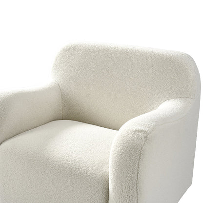 Heinrich 35" Wide Boucle Upholstered Armchair  with Solid Wood Legs