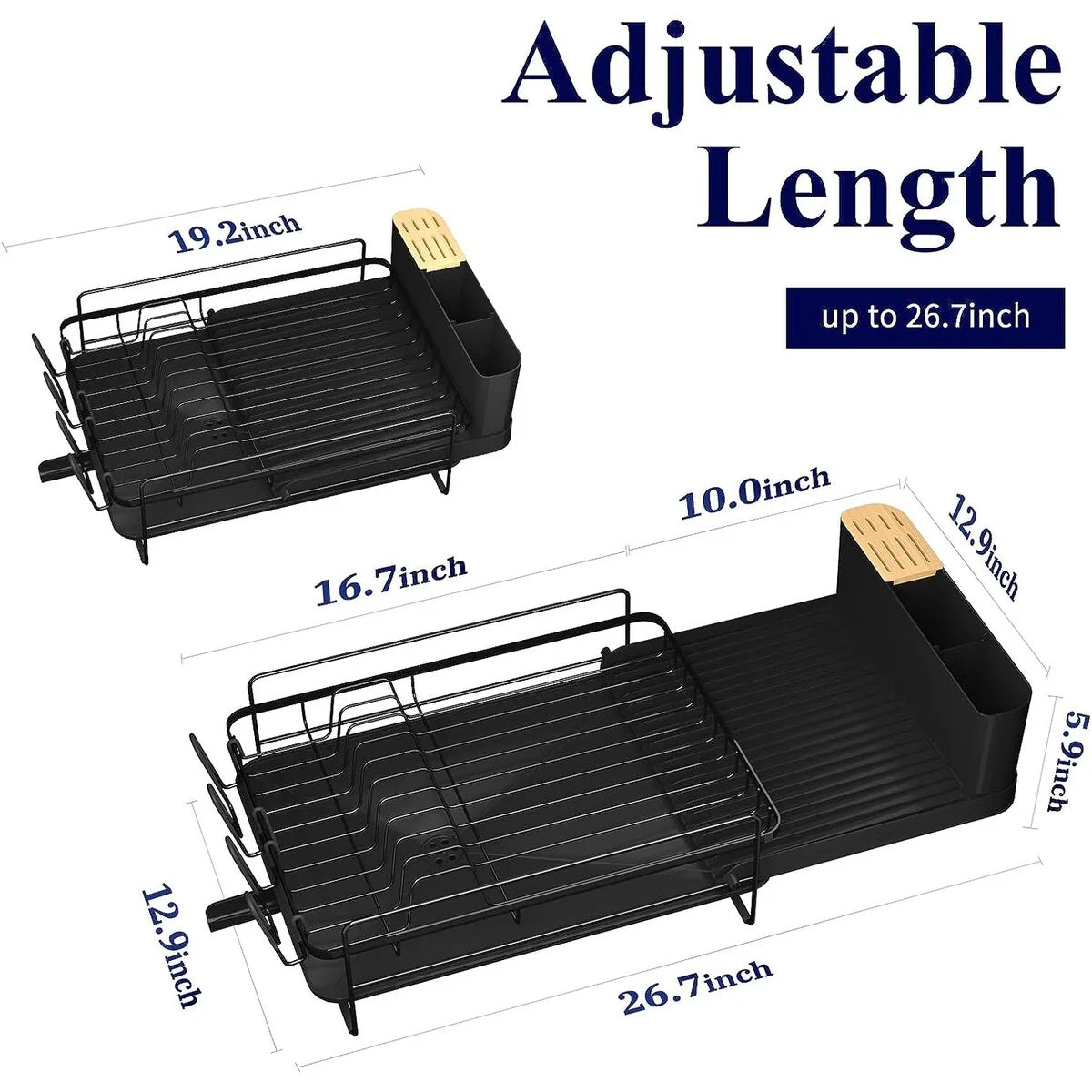 26.7'' Kitsure Large Dish Drying Rack - Extendable Dish Rack