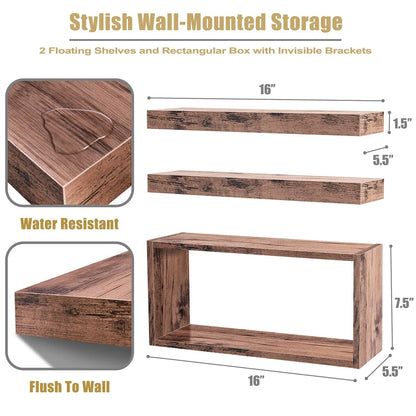 Sorbus Floating Shelves for Wall Set of 3 - 16"L X 5.5"W X 7.75H