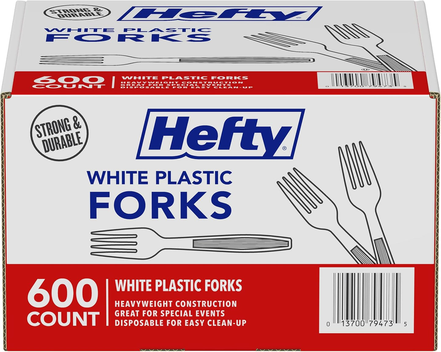 Hefty Heavy Duty Plastic Spoons, 300 Count, Bulk Clear Disposable Spoons for Offices, Cafeterias, Concession Stands, Restaurants, Large Events, and More