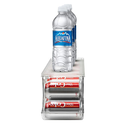 Sorbus Soda Can Organizer for Refrigerator Can Holder with Lid, Holds 12 Cans, BPA-Free, Clear Design