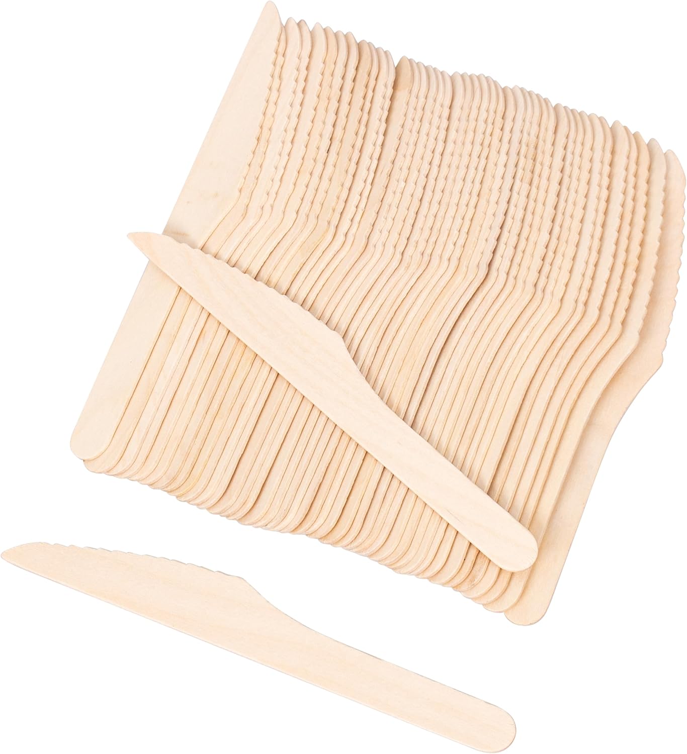 ANTETOK Disposable Wooden Cutlery Spoons - 100 Pack Wooden Spoons Disposable,Biodegradable and Earth Friendly, 6.3 Inch Length