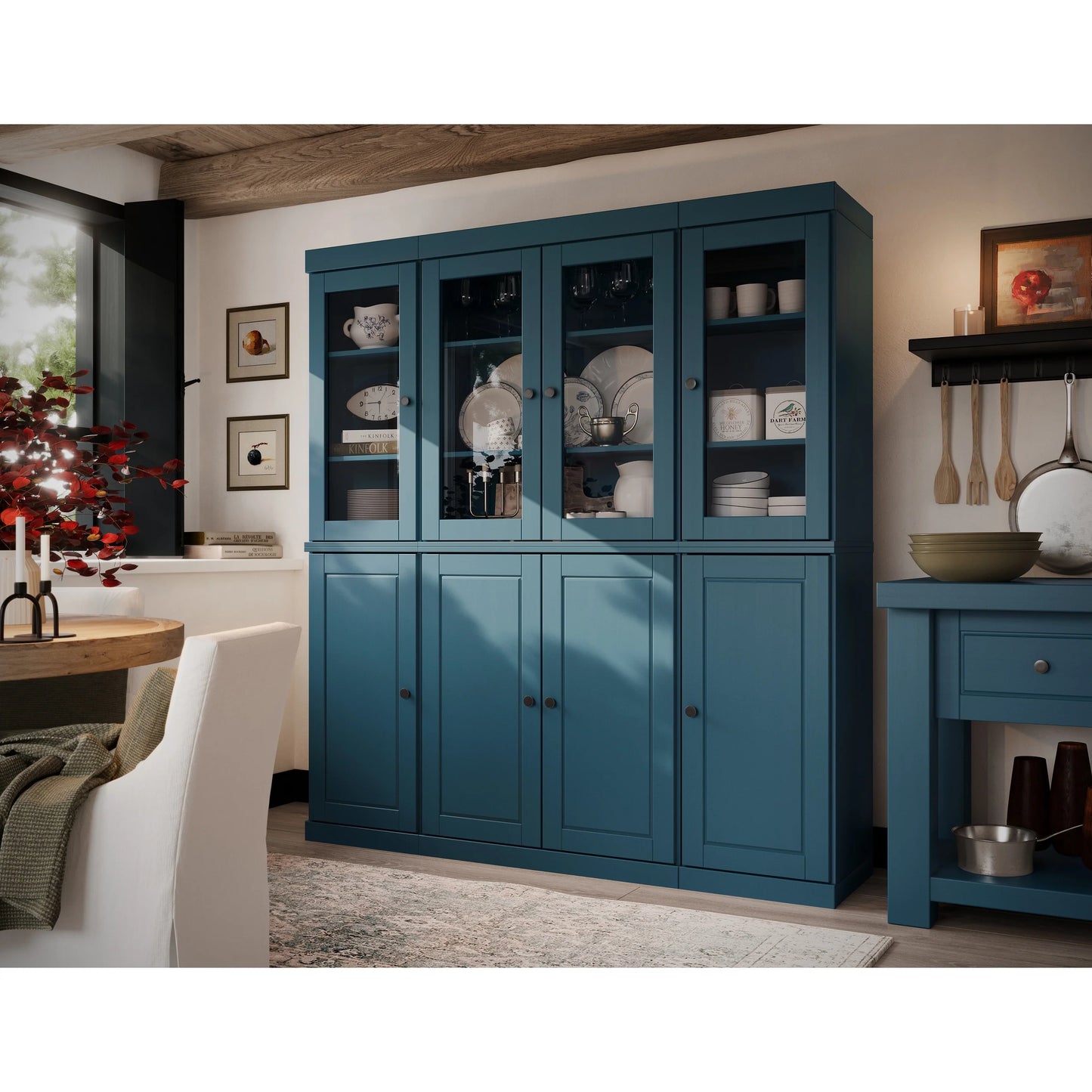 100% Solid Wood 65" Kitchen China Pantry Buffet by Palace Imports - 65" x 71.5"