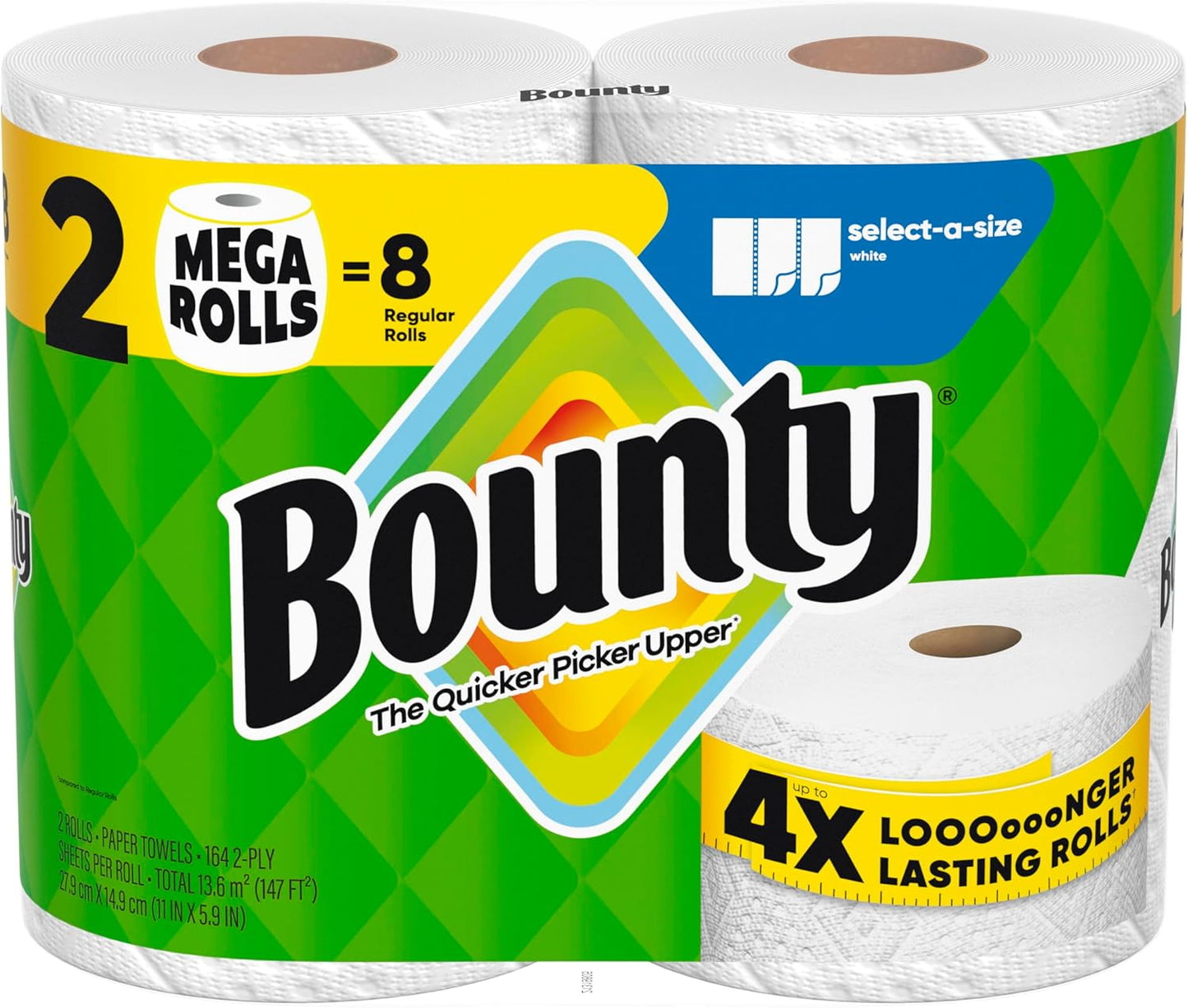 Bounty Select-A-Size Paper Towels, White, 8 Triple Rolls = 24 Regular Roll