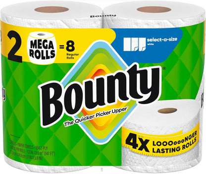 Bounty Select-A-Size Paper Towels, White, 8 Triple Rolls = 24 Regular Roll