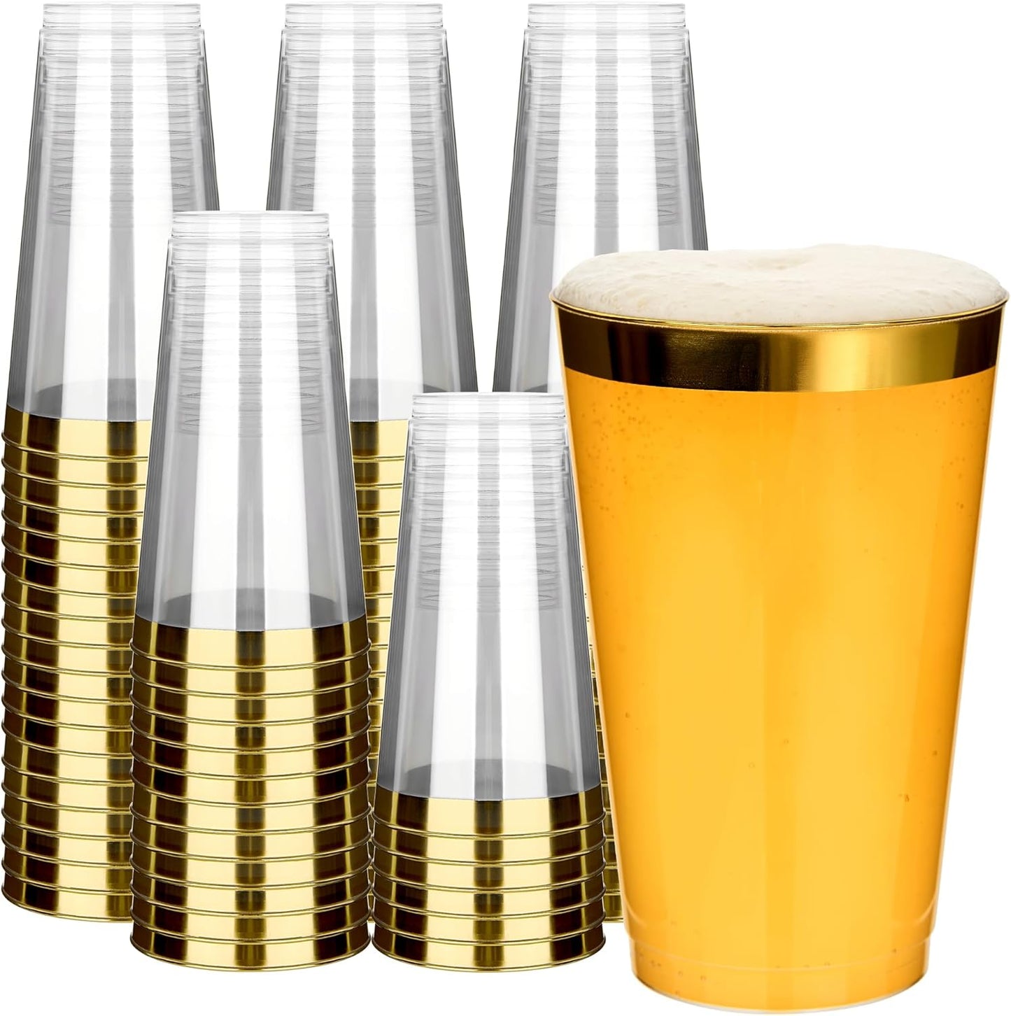 RACETOP 200 Pack 9 oz Clear Plastic Cups for Party, Disposable Clear Cup, Disposable Cups, Wine Glasses Cups, Plastic Cocktail Glasses