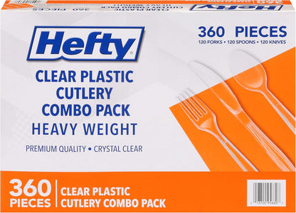 Hefty Heavy Duty Plastic Spoons, 300 Count, Bulk Clear Disposable Spoons for Offices, Cafeterias, Concession Stands, Restaurants, Large Events, and More